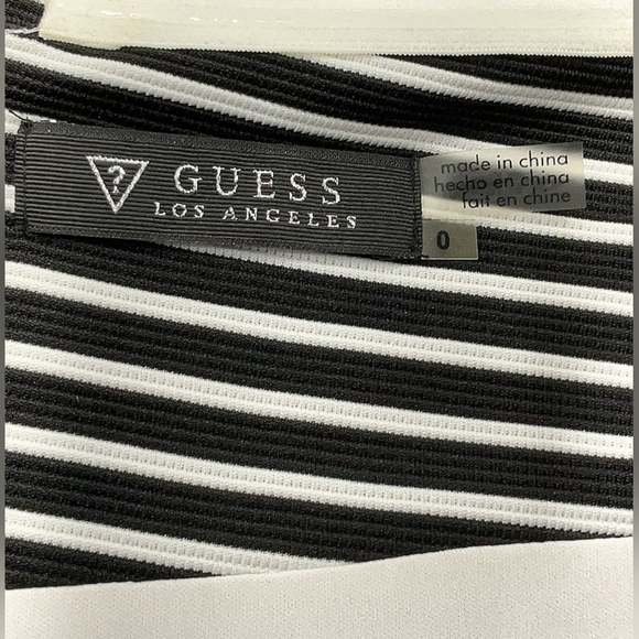 GUESS Off-Shoulder Striped Bodycon Dress – Size 0 – NWT - Picture 4 of 5